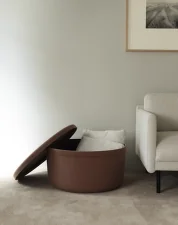 Pouf Hide Storage Large, brown