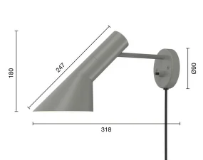 Nástenná lampa AJ, warm grey