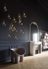 Závesné svietidlo Anoli 13, nordic gold/opal