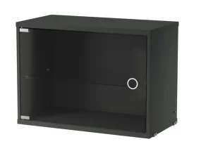 Skrinka Display Cabinet with Swing Glass Door, dark grey