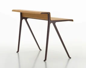 Pracovný stôl Courier, light oak/dark bordeaux
