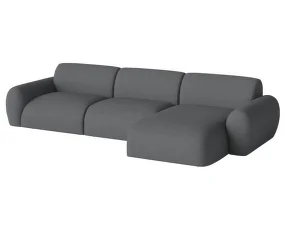 Rohová sedacia súprava Núvol pravá s leňoškou, dark grey