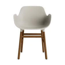 Stolička Form s podrúčkami, light grey/walnut