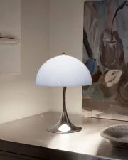 Prenosná lampa Panthella 250, chrome opal blue grey
