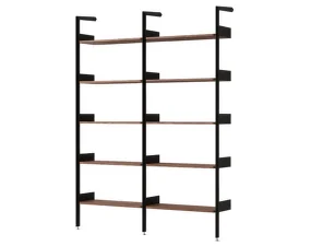 Policová zostava Rombe Konfigurácia A, anthracite/lacquered walnut