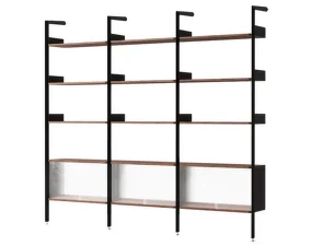 Policová zostava Rombe Konfigurácia K, anthracite/lacquered walnut