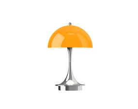 Prenosná lampa Panthella 160 V3, chrome original opal orange
