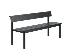 Lavica Linear Steel Bench s opierkou 170 cm, black