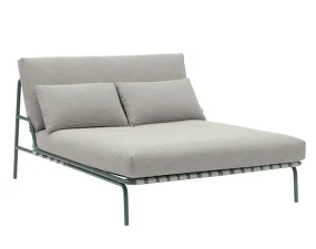 Lehátko Settle Lounge Bed bez podrúčiek, Ribbed Weave 2/dark green