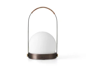 Prenosná lampa Carrie Leather Handle, bronzed brass