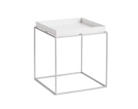 Stolík Tray Table 40x40, white / silicone coated steel