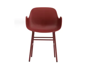 Stolička Form s podpierkami rúk, red/steel