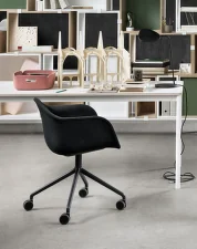 Stolička Fiber Armchair Swivel Base w. Castors, Remix 183