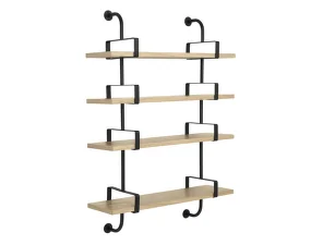 Polica Démon Shelf 2, 95cm, 4 shelves, black stained ash