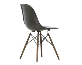 Stolička Eames Fiberglass DSW, elephant hide grey/dark maple