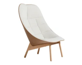 Kreslo Uchiwa Quilt s otomanom, lacquered solid oak / Mode 009 / Silk Sil0258