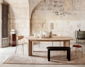 Jedálenský stôl Bevel Extendable Ø117 - 217 cm, white oiled oak