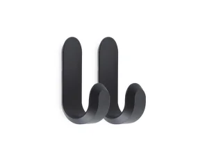 Vešiaky Curve Mini Hooks – set 2 ks, matt black