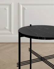 Stolík TS Ø 55, black marquina marble