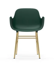 Stolička Form s podpierkami rúk, green/brass