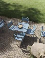 Stolík Linear Steel Café Table 70x70, grey