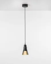 Závesné svietidlo Shadows XL PC976, smoke grey / black stained oak