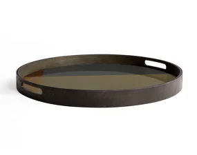 Podnos Angle Glass Tray Round S, slate