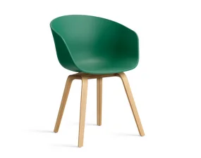 Stolička AAC 22 Lacquered Oak Veneer, teal green