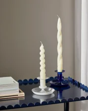 Sklenený svietnik Flare, dark blue
