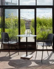 Stôl Terrazzo Ø70, grey terrazzo / anthracite