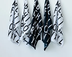 Kuchynská utierka Design Letters, sada 2 ks, black