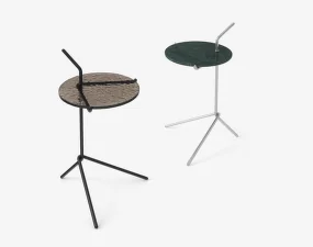Stolík Halten SH9, polished stainless steel / Verde Guatemala Marble