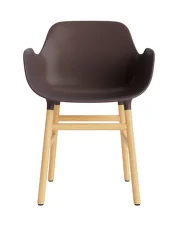 Stolička Form s podpierkami rúk, brown/oak