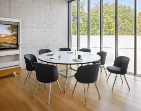 Čalúnená jedálenská stolička Mikado Side Chair Aluminium, cream/sierra grey