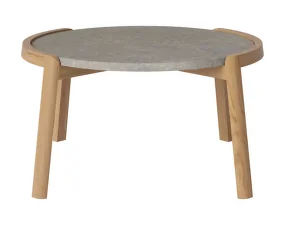 Konferenčný stolík Mix Ø65, oiled oak/grigio bottarga marble