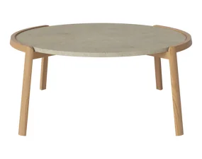 Konferenčný stolík Mix Ø94, oiled oak/jura grey marble