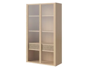 Nástenná skrinka Cana Wall Cabinet High, white oiled oak