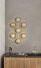 Nástenné/stropné svietidlo Liila 7, nordic gold/optic clear