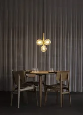 Závesné svietidlo Miira 4, brass/optic clear