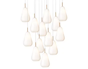 Závesné svietidlo Anoli 13, nordic gold/opal