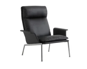 Kreslo Muno LN17 High Back w. Arms, black/dark chrome
