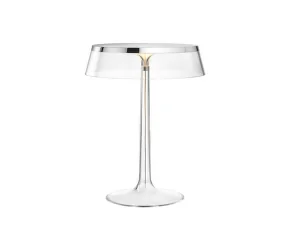 Stolná lampa Bon Jour, chrome/transparent
