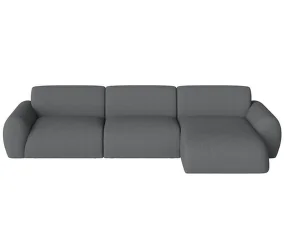 Rohová sedacia súprava Núvol pravá s leňoškou, dark grey