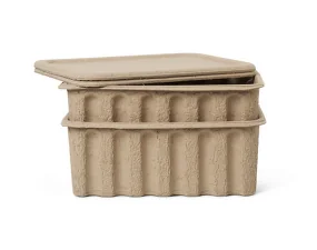 Papierový úložný box Pulp Large, sada 2 ks, brown