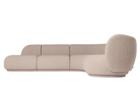 Rohová modulárna sedacia súprava Rico Soft Bouclé, natural