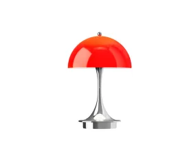 Prenosná lampa Panthella 160 V3, chrome original opal red