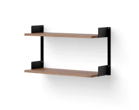 Policová zostava Wall Shelf 450, walnut/black