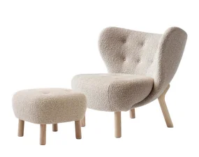 Kreslo Little Petra VB1 a pouf ATD1, oak/Karakorum 003