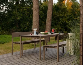 Lavica Linear Steel Bench s opierkou 170 cm, taupe