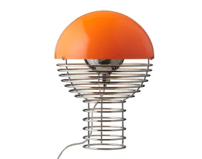 Stolná lampa Wire 40, chrome/orange